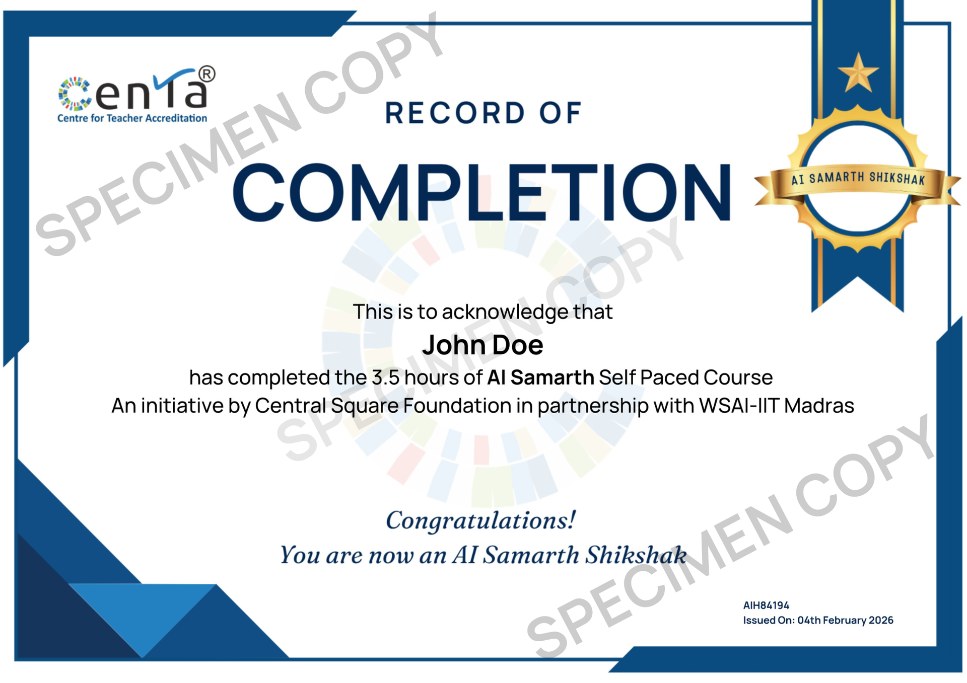 Course Completion Certificate