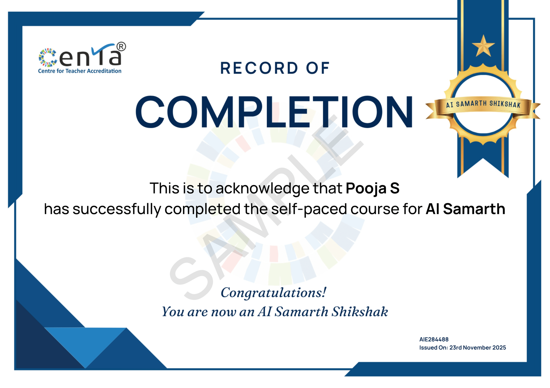 Course Completion Certificate